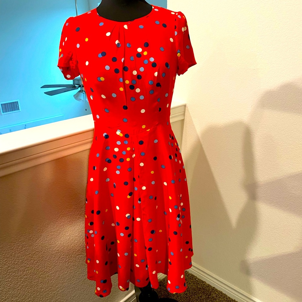 Boden red polka dot dress Size 6